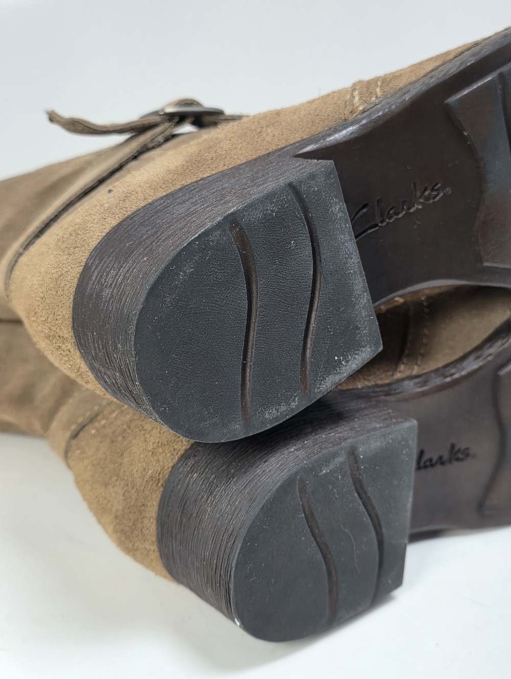 Clarks Derby Palace Suede Leather Tan Knee High Boots - Picture 11 of 15